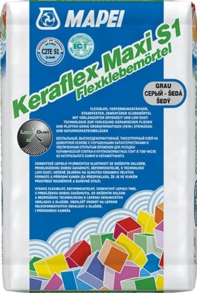 Keraflex Maxi S1 Flexkleber Grau 25kg Sack
S1 Flexkleber für Formate bis 60x120
Lagerware